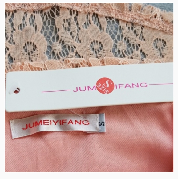 Jumei Yifang Lace Strapless Top Blush Pink Size S - Picture 7 of 9